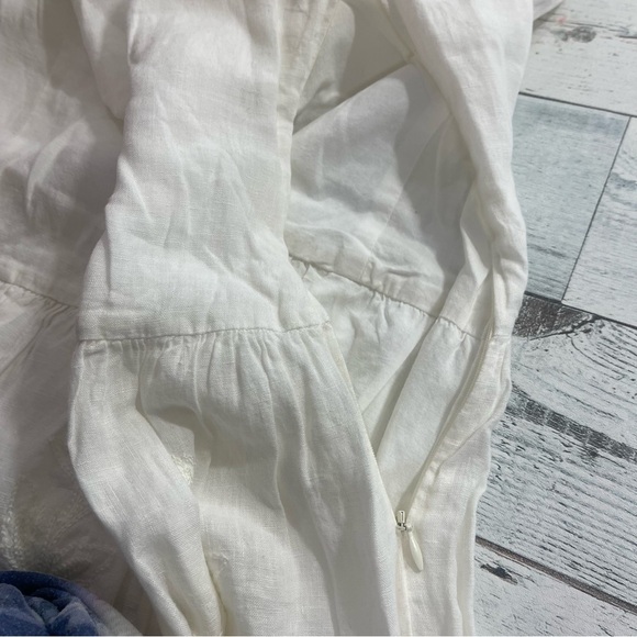 Sundance Clover Blossom Creamy White Linen Sleeveless Lined Dress 10 - Picture 7 of 7